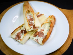 Hotdog melted cheese pie